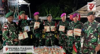 Satgas Pamtas Yonarmed 11 Kostrad Gagalkan Penyelundupan 960 Kosmetik Ilegal di Dermaga Bambangan