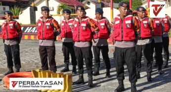 Antisipasi Bencana Alam Satbrimob Polda Kaltara laksanakaan Apel Siaga SAR