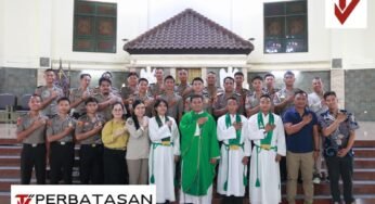 Personel Katolik Polda Kaltara Ambil Bagian Dalam Ibadah Rutin di Gereja Katedral Santa Maria Tanjung Selor