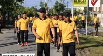 Kapolda Kaltara Pimpin Jalan Santai Bersama Personel, Bangun Kebersamaan dan Semangat Sehat