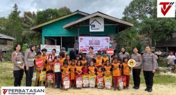 Polwan Polda Kaltara Gelar Bakti Sosial di Desa Apung dalam Rangka Hari Jadi Polwan ke-77