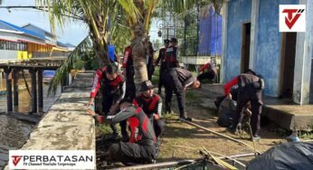 Direktorat Samapta Polda Kaltara Gelar Bakti Sosial, Gerakan Aksi Bersih-Bersih di Tugu Cinta Damai Bulungan