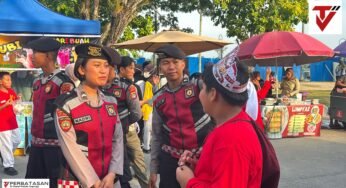 Patroli Jalan Kaki di Kawasan Car Free Day Tanjung Selor, Polri Hadir Berikan Rasa Aman kepada Masyarakat