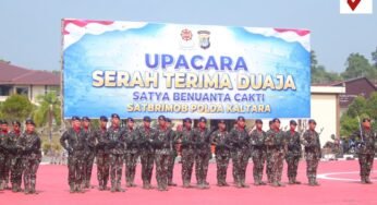 Kapolda Kaltara Pimpin Upacara Serah Terima Duaja Satbrimob Polda Kaltara
