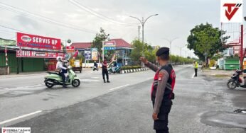 Dit Samapta Polda Kaltara Gelar Strong Point Pagi, Ciptakan Kamseltibcar Lantas dan Rasa Aman Masyarakat