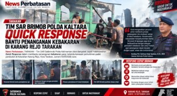 Tim SAR Brimob Polda Kaltara Quick Response Bantu Penanganan Kebakaran di Karang Rejo Tarakan
