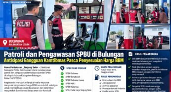Patroli dan Pengawasan SPBU di Bulungan Antisipasi Gangguan Kamtibmas Pasca Penyesuaian Harga BBM