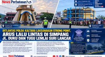 Ditlantas Polda Kaltara Laksanakan Strong Point, Arus Lalu Lintas di Simpang Jl. Duku dan Tugu Lemlai Suri Lancar