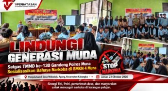 Lindungi Generasi Muda: Satgas TMMD ke-130 Gandeng Polres Muna Sosialisasikan Bahaya Narkoba di SMKN 4 Muna